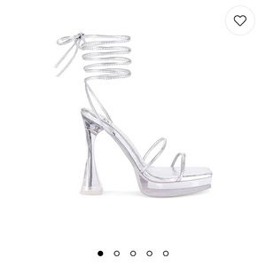 Jeffery Campbell Madonna Platform Heel in Silver-Clear